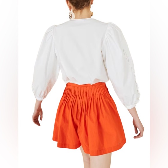 ULLA JOHNSON ALITA ORANGE SHORTS SIZE 8 - Picture 2 of 8